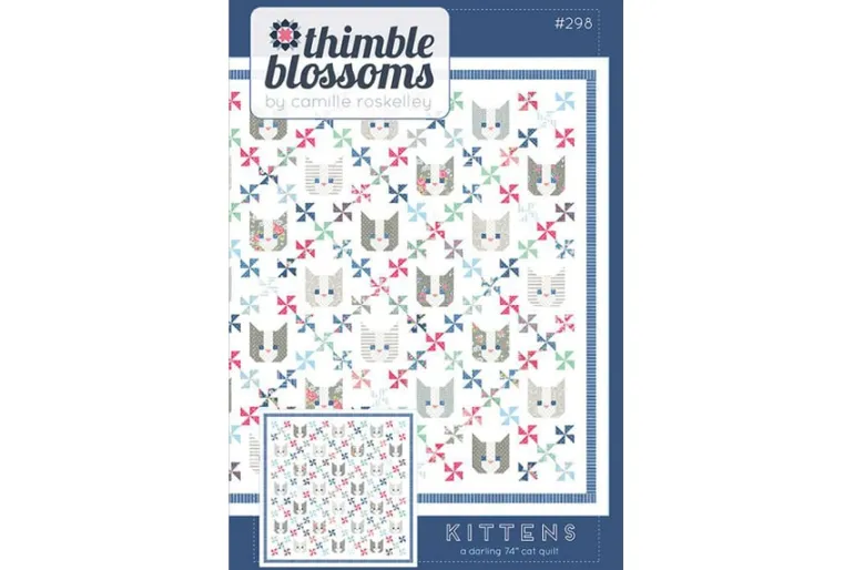 A Cat Named Stitch Blooming Roses on Blush