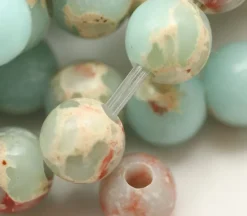 Agalmatolite – Blue – Dyed – Smooth Round With 2.5 mm. Large Hole