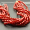 Agate – Carnelian – Dyed/Heated – Smooth Round With 2.5 mm.  Large Hole.