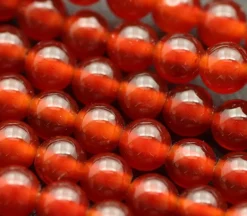 Agate – Carnelian – Dyed/Heated – Smooth Round With 2.5 mm.  Large Hole.