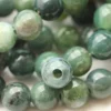 Agate – Moss – Natural – Smooth Round With 2.5 mm. Large Hole.