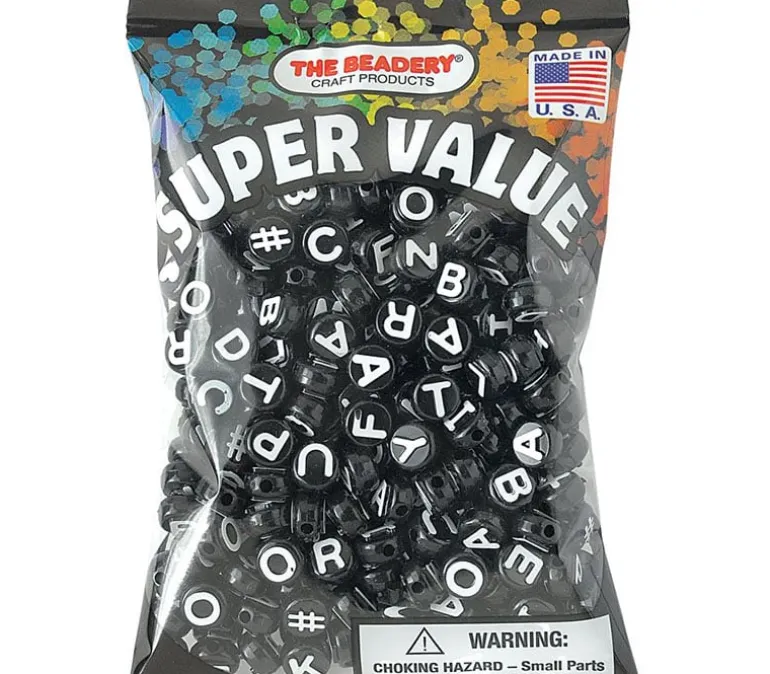Alphabet Beads 10mm Round (view colors)