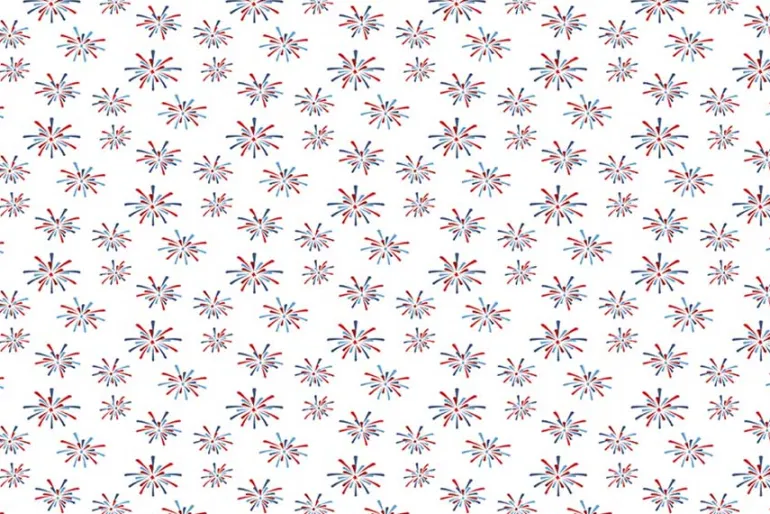 Americana Basics by Riley Blake Fireworks on White