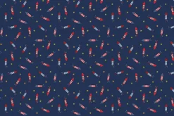 Americana Basics by Riley Blake Grand ol Flag Toss on Denim Blue