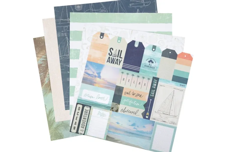 American Crafts Paper Pad – 12″X12″ – Coast-to-Coast Gold Foil