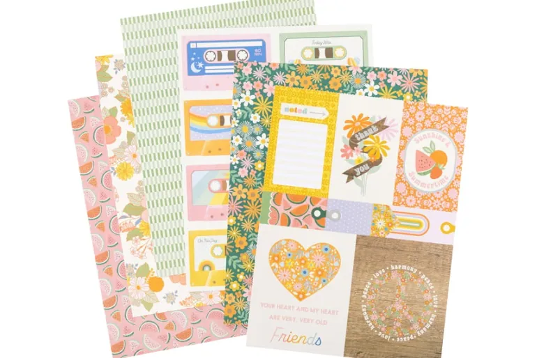 American Crafts Paper Pad – 12″X12″ – Coast-to-Coast Gold Foil