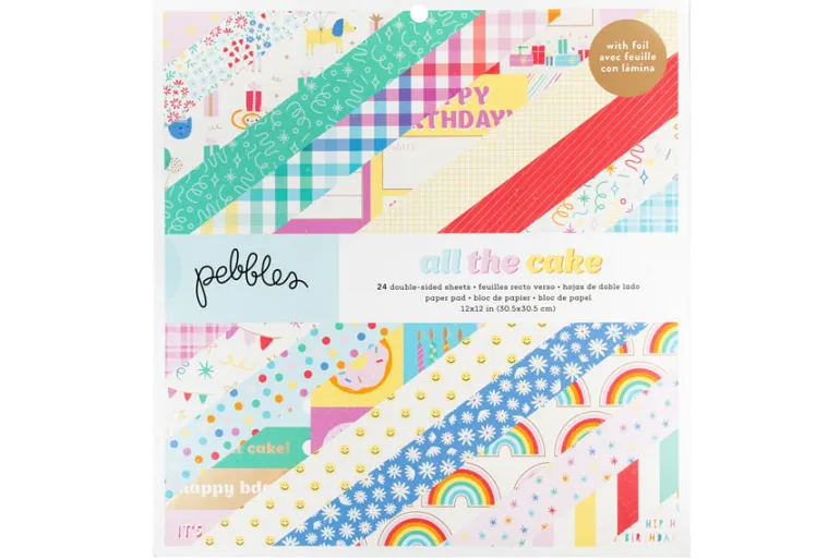 American Crafts Paper Pad – 12″X12″ – Coast-to-Coast Gold Foil