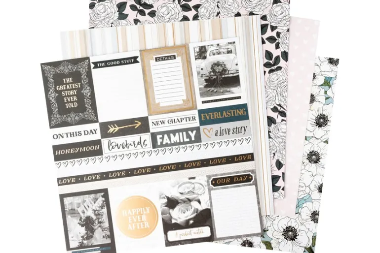 American Crafts Paper Pad – 12″X12″ – Coast-to-Coast Gold Foil