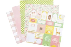 American Crafts Paper Pad – 12″X12″ – Hello Little Girl Gold Foil