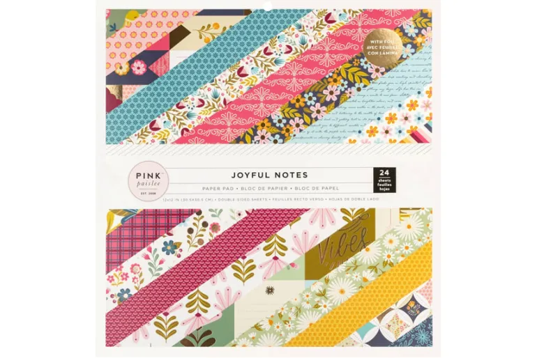 American Crafts Paper Pad – 12″X12″ – Hello Little Boy Gold Foil