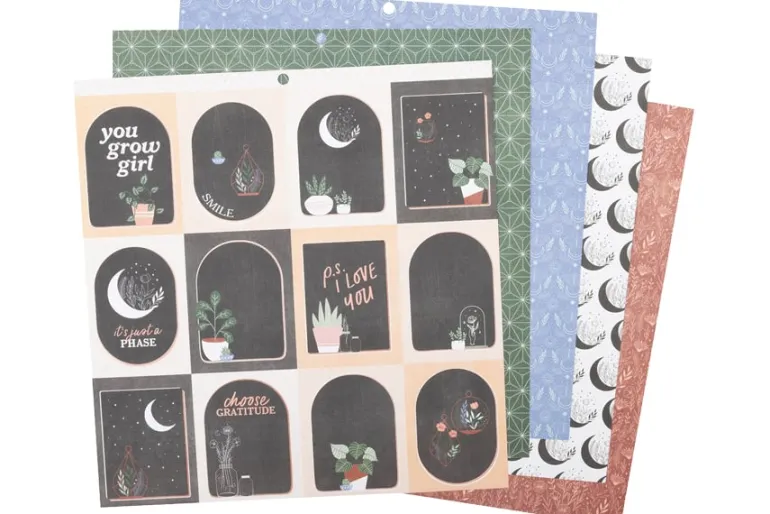 American Crafts Paper Pad – 12″X12″ – Hello Little Boy Gold Foil