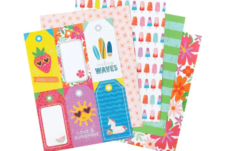 American Crafts Paper Pad – 12″X12″ – Hello Little Boy Gold Foil