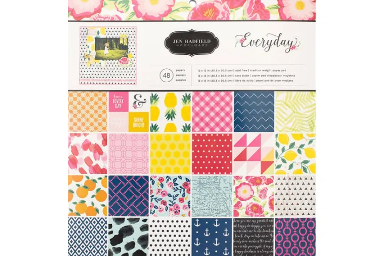 American Crafts Paper Pad – 12″X12″ – Hello Little Boy Gold Foil