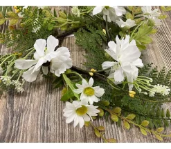 Anemone and Daisy Fern Candle Ring Wreath