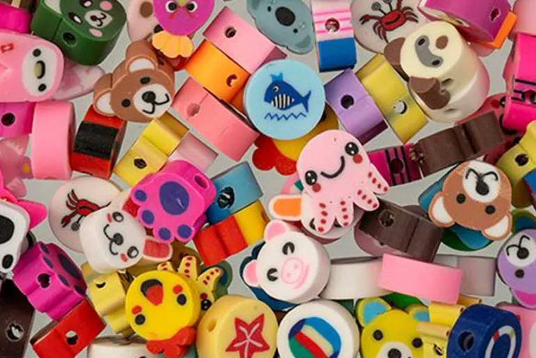 Animal Clay Bead Mix, Multicolor, 120 Pieces
