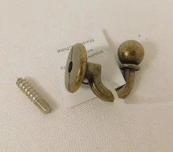 Antique Brass Hook with 1 Hanging Screw – Single