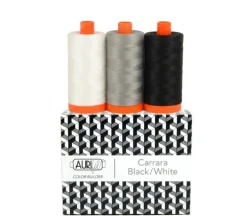 Aurifil Color Builder 50-weight 3pc Set Carrara Black White
