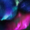 Aurora Northern Lights in Night Colors