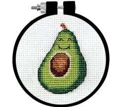 Avocado Cross Stitch Kit with 3-inch Hoop #20060