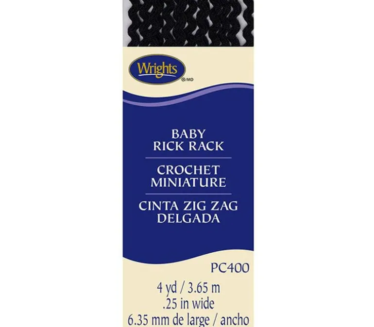 Baby Rick Rack Black 1/4-inch x 4-yards 117400031