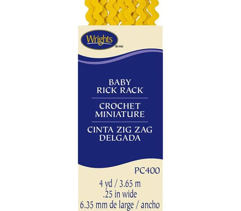Baby Rick Rack Canary 1/4-inch x 4-yards