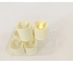 Battery Operated Votive Candle Set – 6 Piece – Ivory