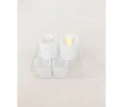 Battery Operated Votive Candle Set – 6 Piece – White