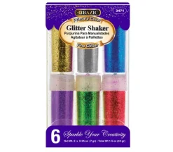 Bazic Glitter Shaker Set – Primary Color – 6 Piece