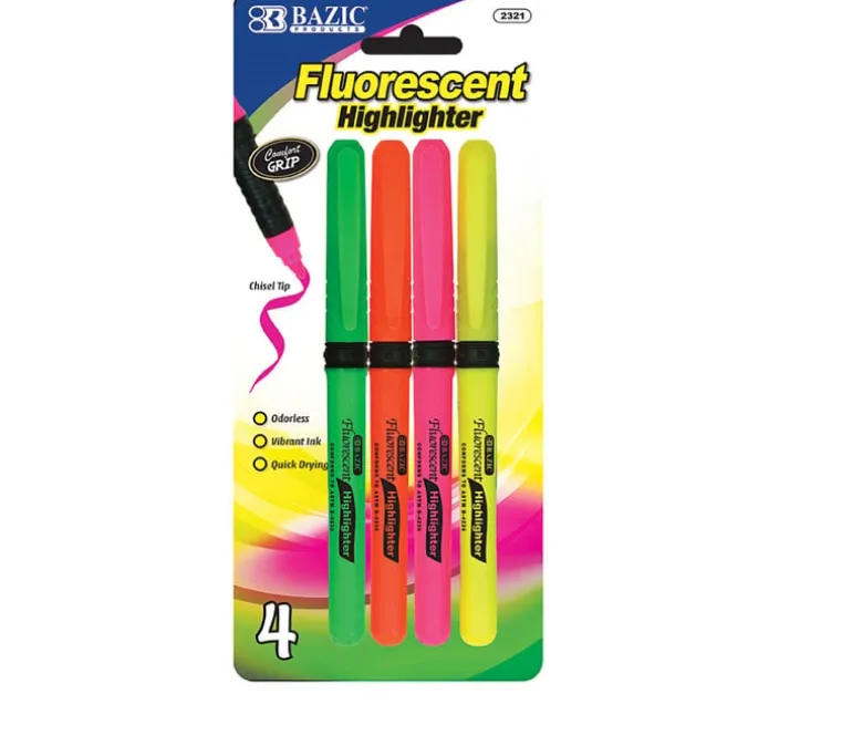 Bazic Highlighter Set – 4 Piece