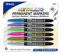 Bazic Markers – Metallic – 6 Piece