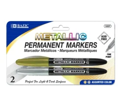 Bazic Markers – Silver and Gold Metallic – 2 Piece
