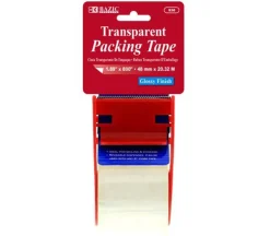 Bazic Packing Tape Clear with Dispenser