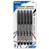 Bazic Permanent Marker – Black – Fine Tip – 5 Piece