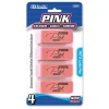 Bazic Pink Eraser – 4 Piece