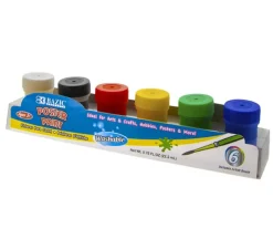 Bazic Poster Paint Set – 6-Color Washable Paint Set