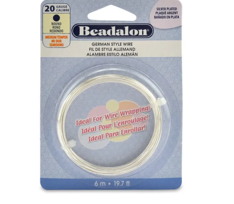 Beadalon German Style Wire – Round – 20 Gauge Silver