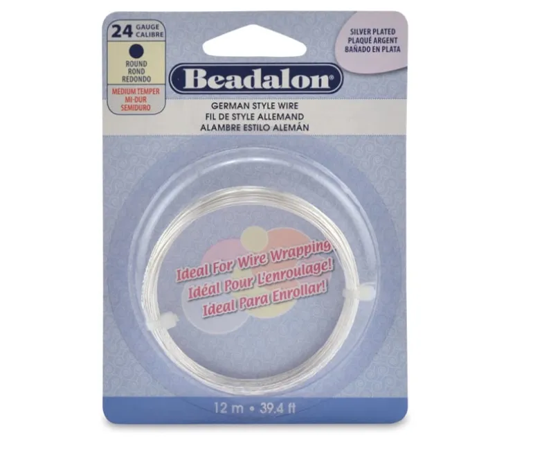Beadalon German Style Wire – Round – 24 Gauge Silver