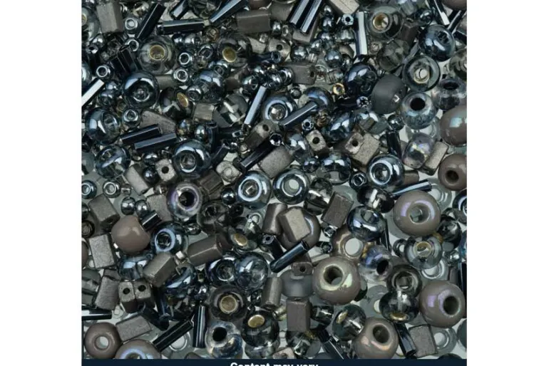 Bead Bar Czech Seed Beads – 50g – Grey Mix