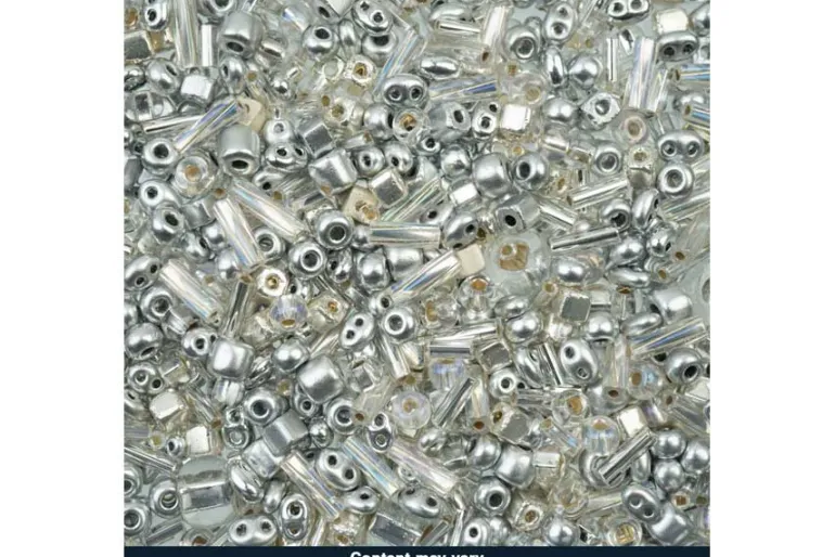 Bead Bar Czech Seed Beads – 50g – Grey Mix
