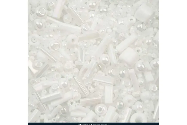 Bead Bar Czech Seed Beads – 50g – White Mix