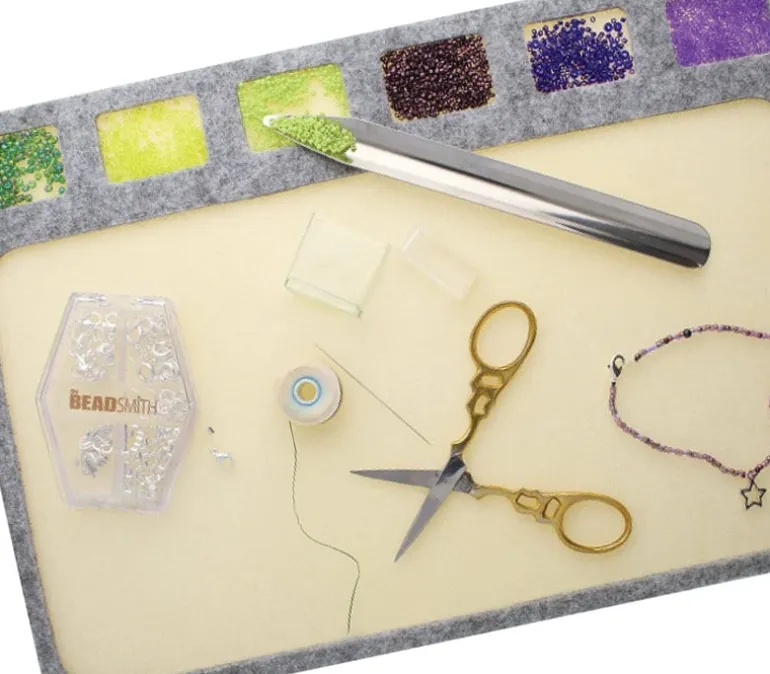 Beadsmith Seed Bead Mat with 6 Compartments- 11-inch x 8-inch