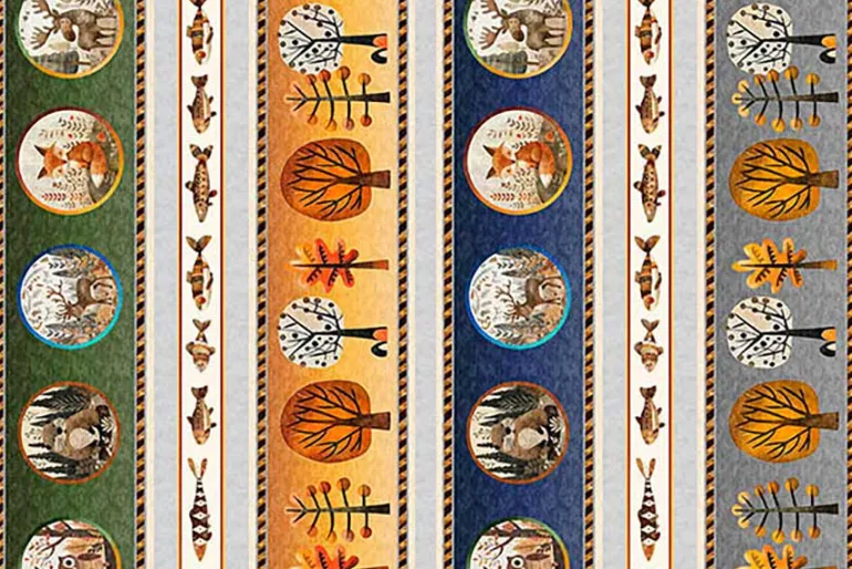 Bearsville Woodland Border Stripe Multicolor