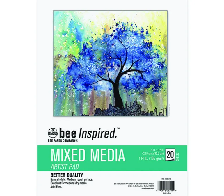 Bee Paper Bee Inspired Top Spiral Mixed Media Pad – 9×12