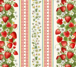Berry Sweet Strawberry and Blooms Repeat Stripe
