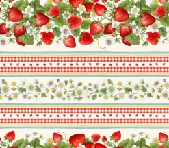 Berry Sweet Strawberry and Flowers on Blue