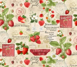 Berry Sweet Strawberry Market Chart Collage on Beige