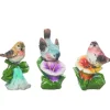 Bird with Flower Statue – 1 Bird – Color Shipped is Randomly Picked