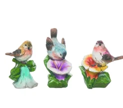 Bird with Flower Statue – 1 Bird – Color Shipped is Randomly Picked