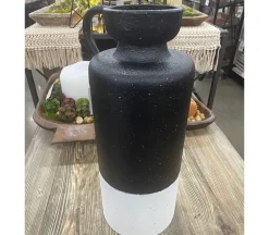 Black and White Metal Vase – Large