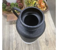 Black and White Metal Vase – Large